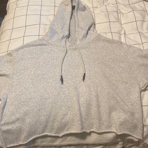 grey cropped hoddie